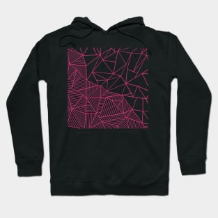 Abstract Half and Half Hot Pink Hoodie
